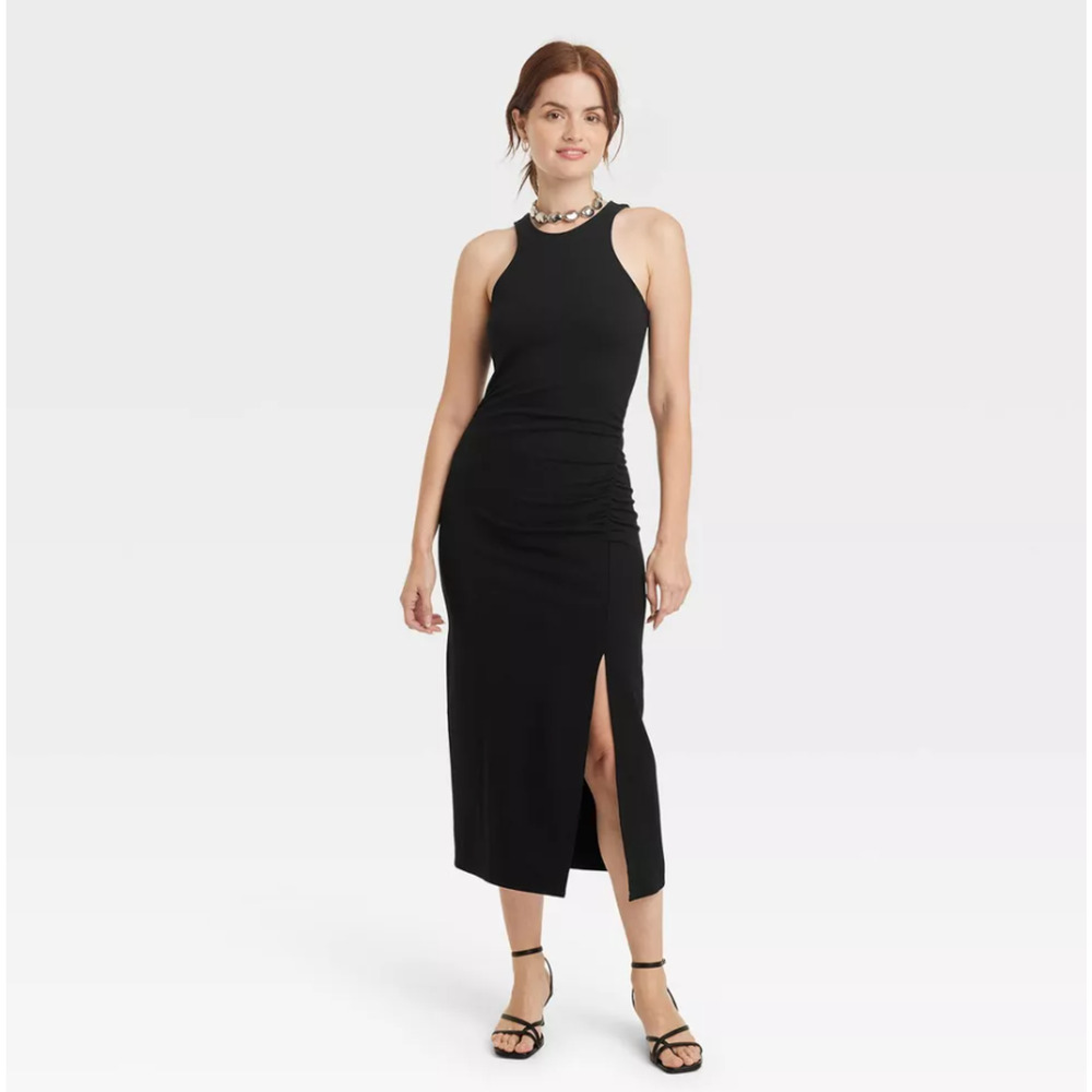NEW A New Day Women's Sleeveless Ponte Racerback Maxi dress -  Black Size Medium - Picture 2 of 13